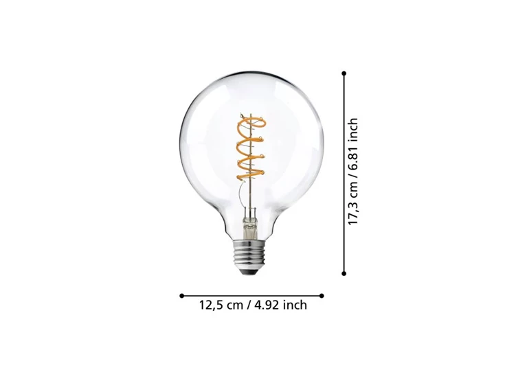 lichtbron: led- e27- 4.5w- 2700k / 1stuk- afmetingen