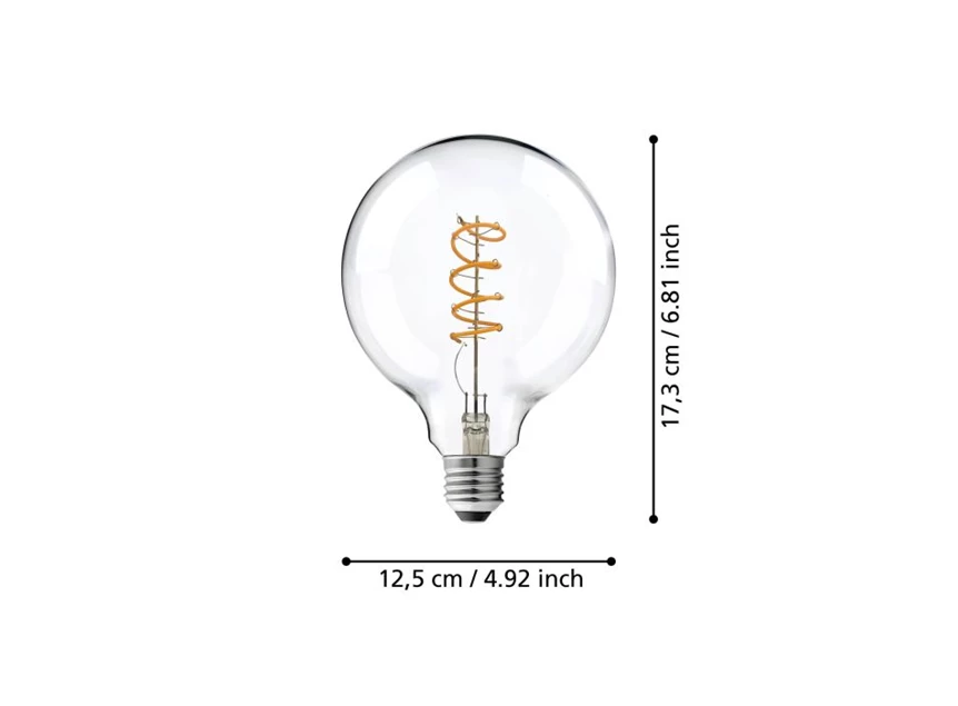 lichtbron: led- e27- 4.5w- 2700k / 1stuk- afmetingen