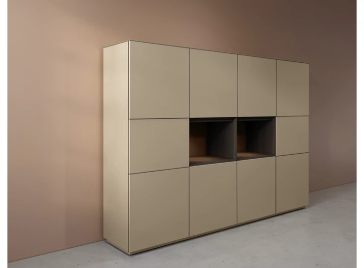 Zijkant Barkast Cobra Select opstelling 883-open2 matte lak sahara Coesel