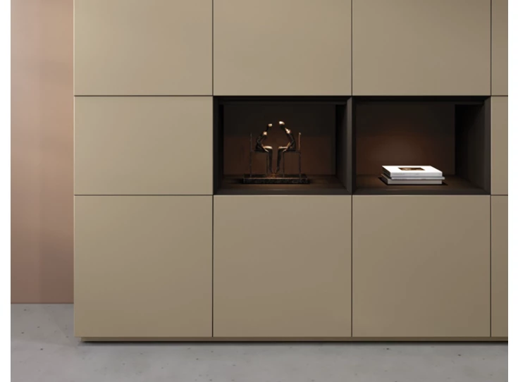 Detail Barkast Cobra Select opstelling 883-open2 matte lak sahara Coesel