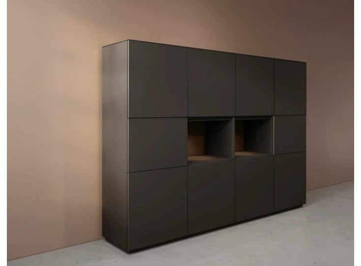 Zijkant Barkast Cobra Select opstelling 883-open2 matte lak zwart Coesel