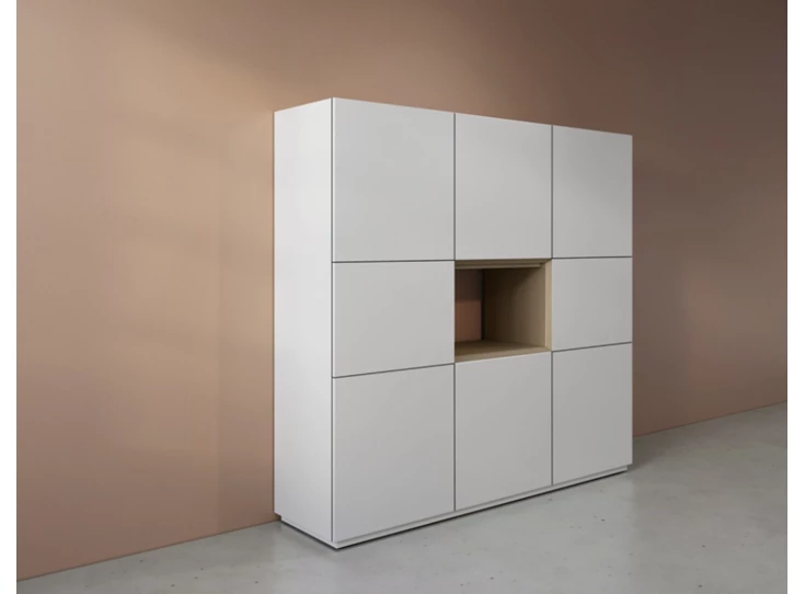 Zijkant Barkast Cobra Select opstelling 863-open matte lak wit Coesel