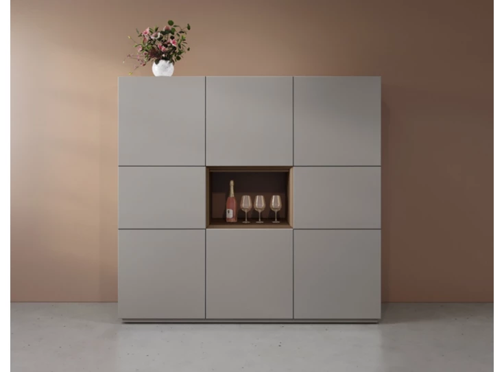 Barkast Cobra Select opstelling 863-open matte lak grijs Coesel