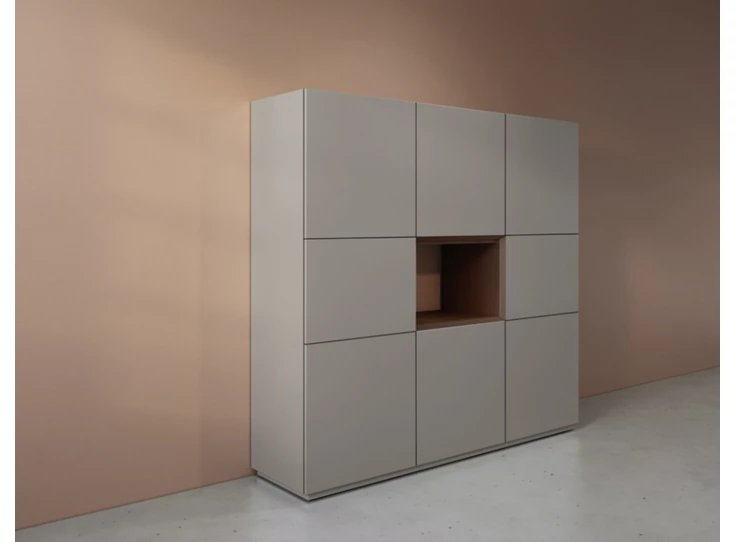 Zijkant Barkast Cobra Select opstelling 863-open matte lak grijs Coesel