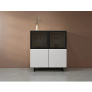 Vitrinekast Cobra Select opstelling 380-GL2 matte lak wit Coesel