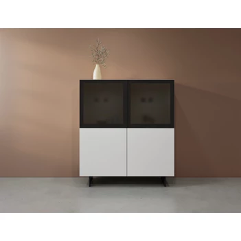 Vitrinekast Cobra Select opstelling 380-GL2 matte lak wit Coesel