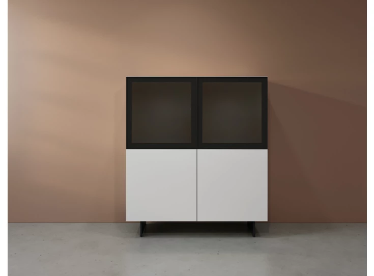 Front Vitrinekast Cobra Select opstelling 380-GL2 matte lak wit Coesel