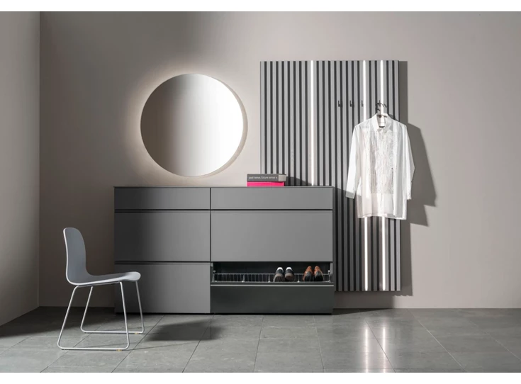 Deur open Halkast Tando opstelling 112 matte lak grijs Sudbrock