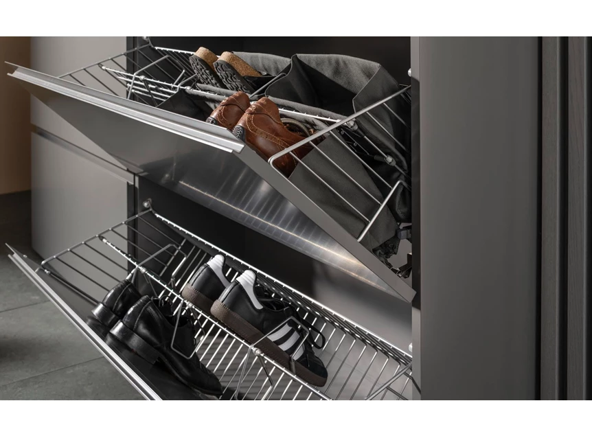 Schoenenrek Halkast Tando opstelling 112 matte lak grijs Sudbrock