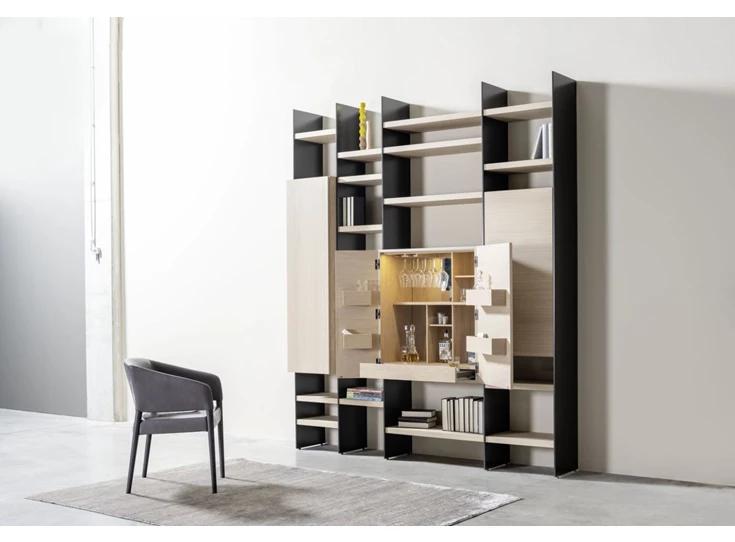 Open Wandrek Scala opstelling 167 matte lak met hout Sudbrock