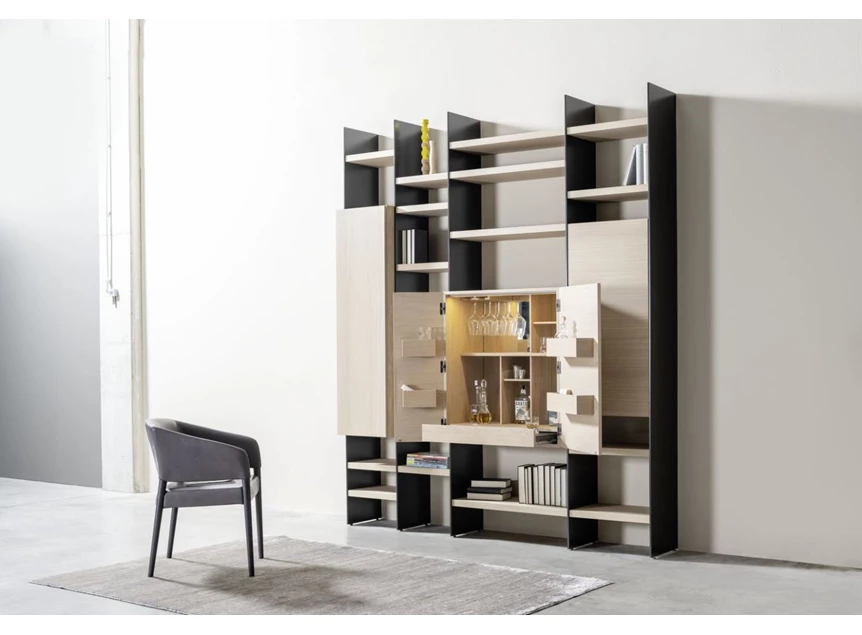 Open Wandrek Scala opstelling 167 matte lak met hout Sudbrock