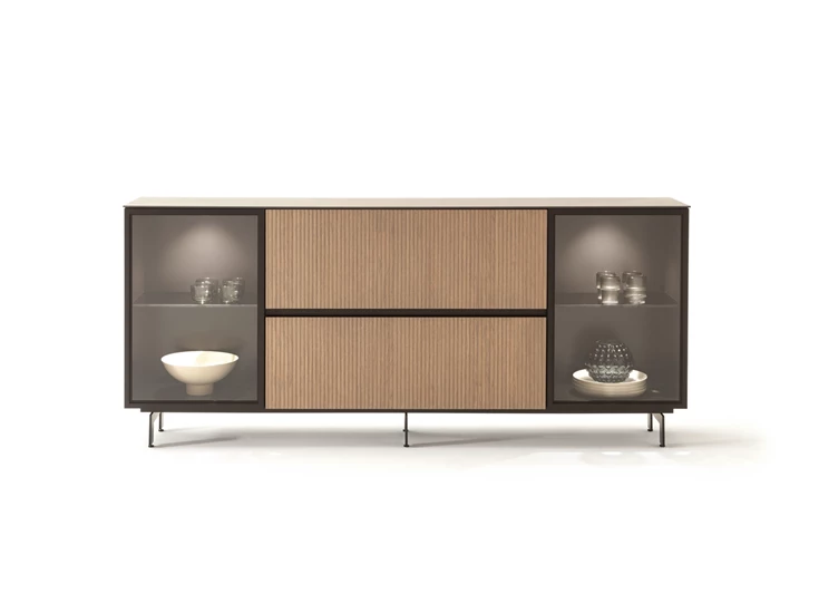 Dressoir Cubo opstelling 220 ribfronten hout Sudbrock