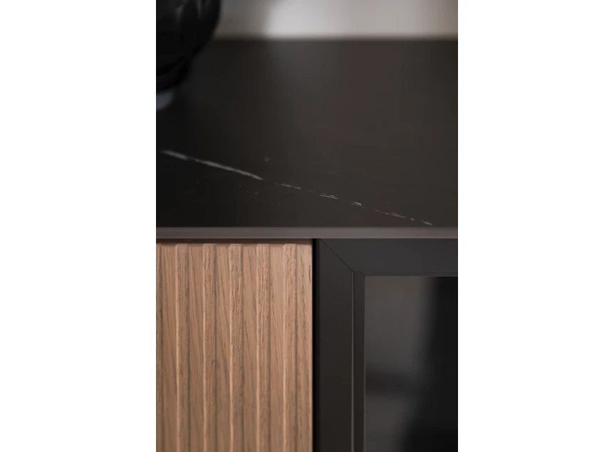 Detail Dressoir Cubo opstelling 220 ribfronten hout Sudbrock