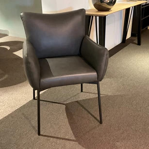 armstoel Ancona leder antraciet
