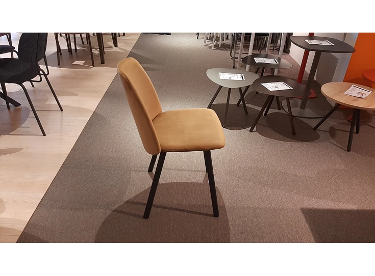 Toonzaalmodel stoelen Olivia x4 (Cognac) zijkant