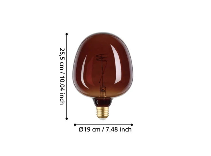 LM-E27-LED G190 4W COGNAC 1STK- afmeting