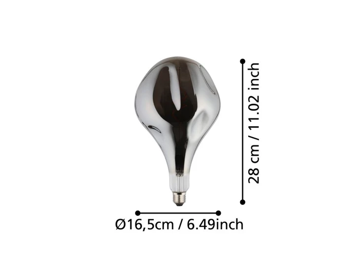 LM-E27-LED D165 4W SMOKY- afmetingen