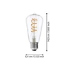 LM-E27-LED-ST64 4W 2700K 1 STK- afmetingen
