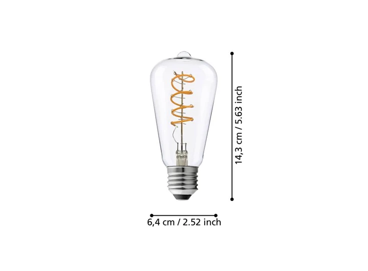 LM-E27-LED-ST64 4W 2700K 1 STK- afmetingen