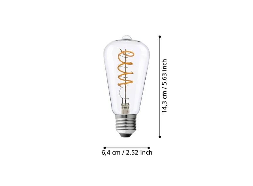 LM-E27-LED-ST64 4W 2700K 1 STK- afmetingen