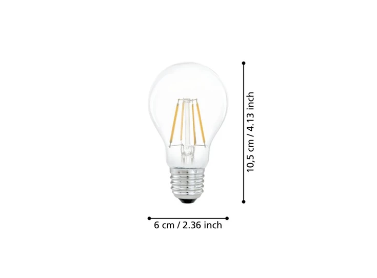 FILAMENT LED E27 CLASSIC A60 350LM 2700K- afmetingen