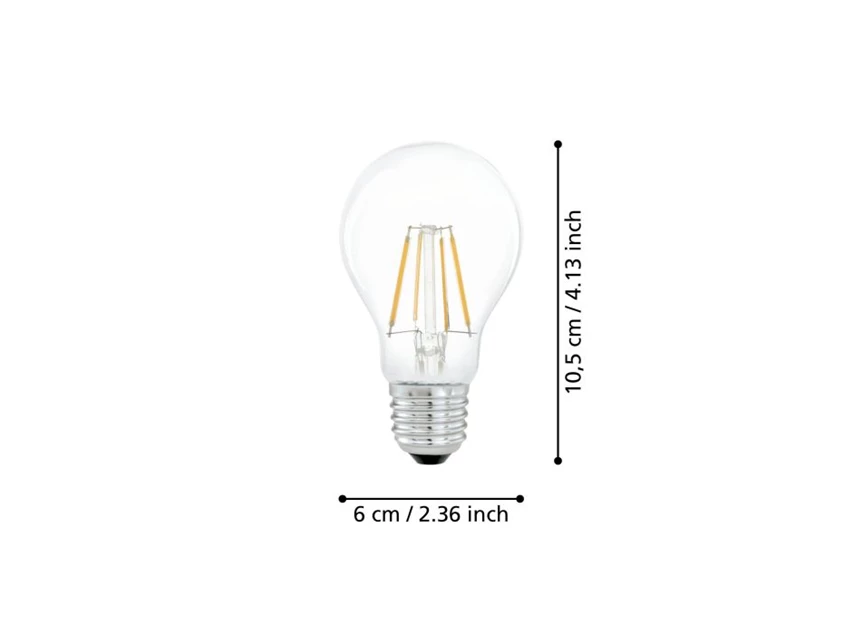 FILAMENT LED E27 CLASSIC A60 350LM 2700K- afmetingen