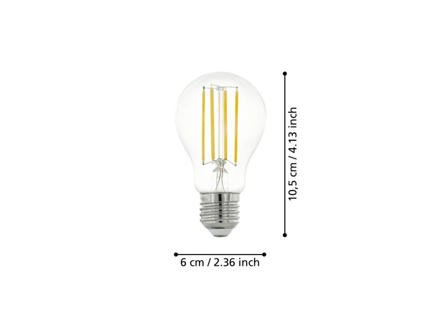 LM-E27-LED A60 12W 2700K KLAR 1STK- afmetingen