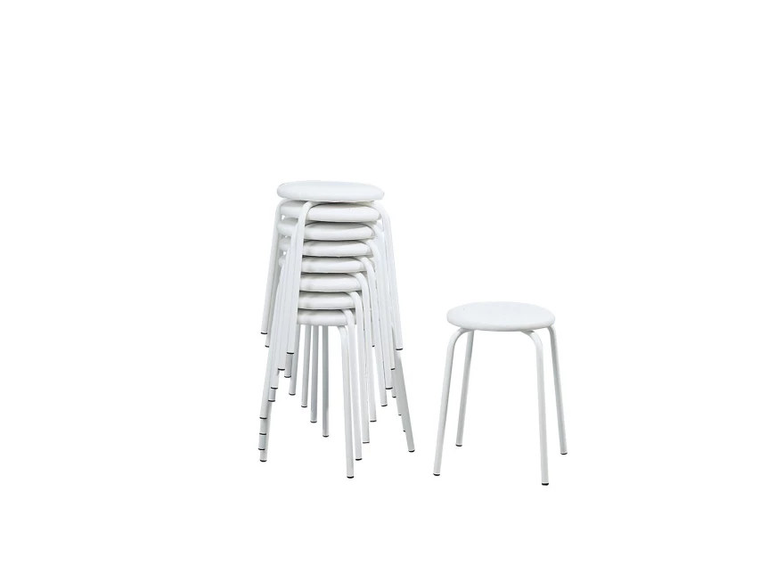 Tabouret TabRond poot EP91 wit zitvlak K190 wit Perfecta stapel