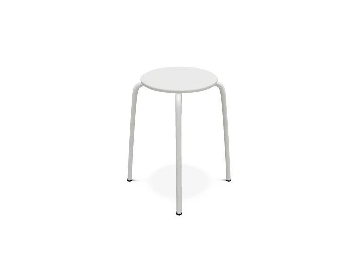 Tabouret TabRond poot EP91 wit zitvlak K190 wit Perfecta