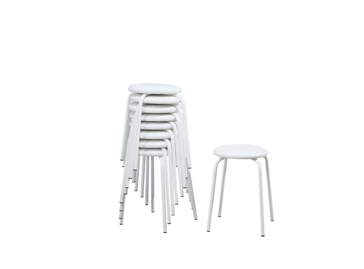 Tabouret TabRond poot EP91 wit zitvlak K190 wit Perfecta stapel