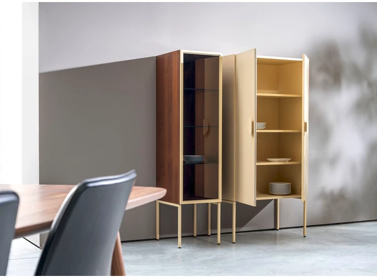 Kerselaar Barkast met vitrine Cubo opstelling 209 combi matte lak en hout Sudbrock