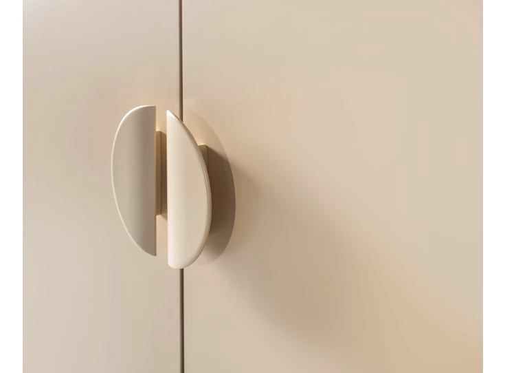 Greep Barkast met vitrine Cubo opstelling 209 combi matte lak en hout Sudbrock