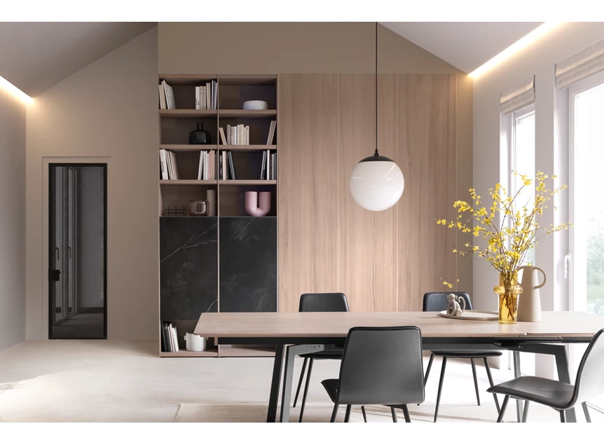 Wandkast Scala Cubo opstelling 174 combi hout en keramiek Sudbrock