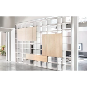 Roomdivider Fokus opstelling 49 combi matte lak en hout Sudbrock