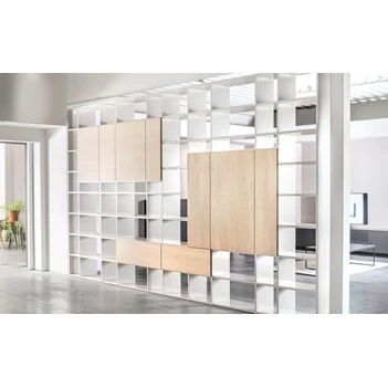 Roomdivider Fokus opstelling 49 combi matte lak en hout Sudbrock
