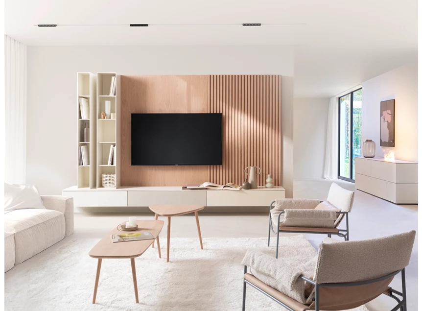 Tv-kast Cubo hangend opstelling 221 matte lak en hout Sudbrock