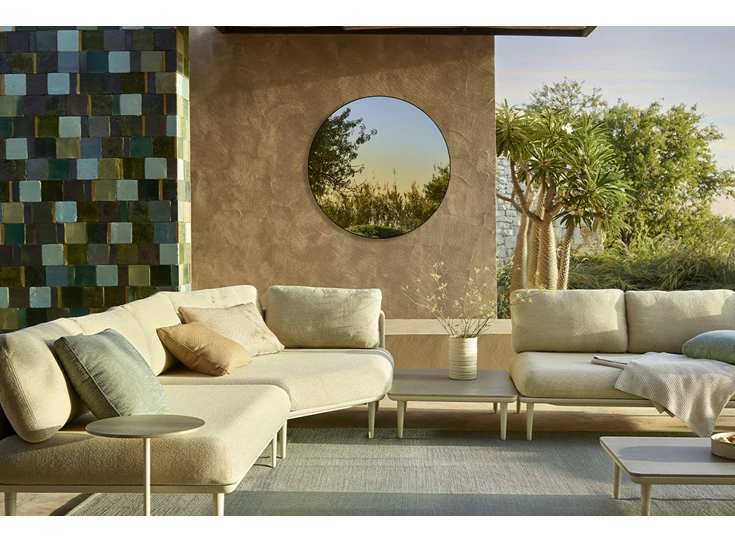 Lounge Spiegel Hoop Black L 2921.351 rond outdoor Deknudt Mirrors