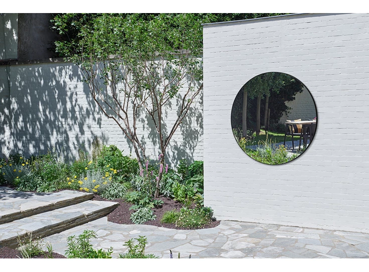 Buiten Spiegel Hoop Black L 2921.351 rond outdoor Deknudt Mirrors