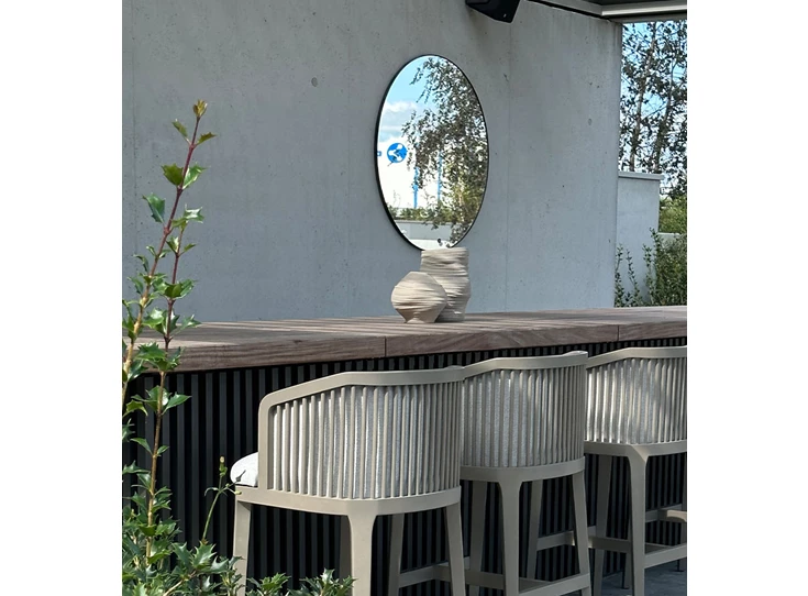 Bar Spiegel Hoop Black L 2921.351 rond outdoor Deknudt Mirrors