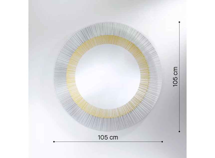 Afmetingen Spiegel Yoko Bronze 2823.231 rond brons goud Deknudt Mirrors