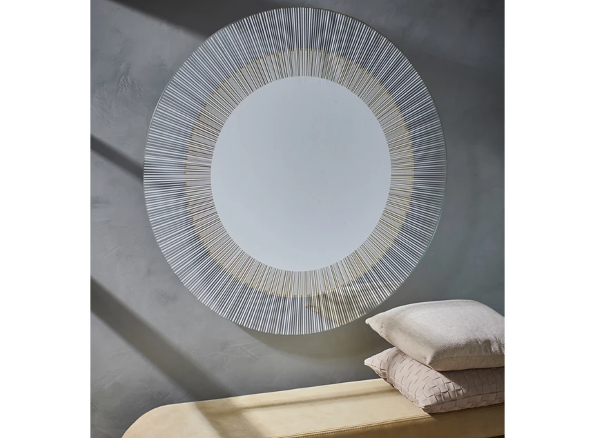 Sfeerfoto Spiegel Yoko Bronze 2823.231 rond brons goud Deknudt Mirrors