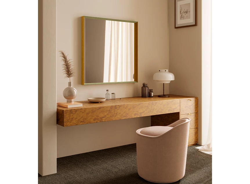 Combi geel groen Spiegel Velvet Ochre Rect 2924.311 fluweel Deknudt Mirrors