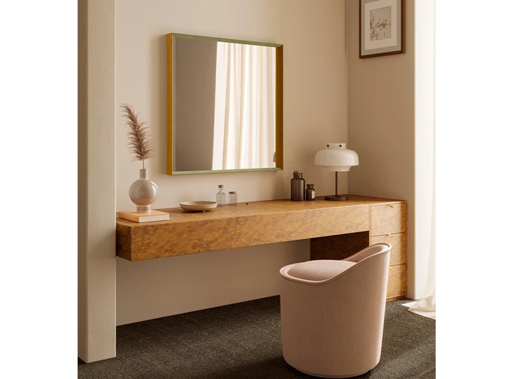 Combi groen geel Spiegel Velvet Green Rect 2924.341 rechthoekig fluweel Deknudt Mirrors