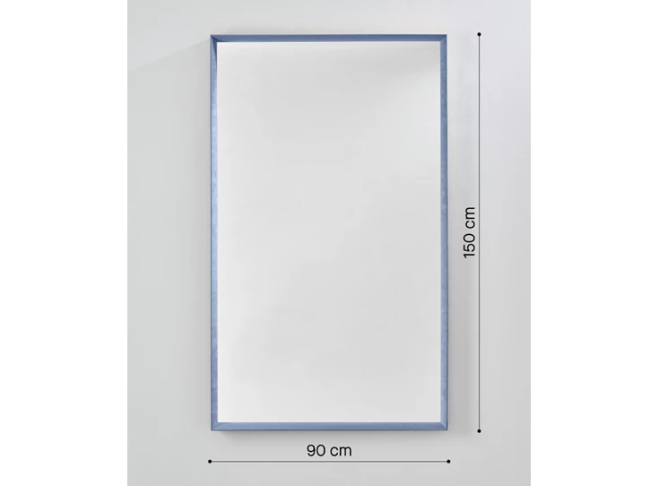 Afmetingen Spiegel Velvet Blue Rect 2924.381 rechthoekig fluweel Deknudt Mirrors