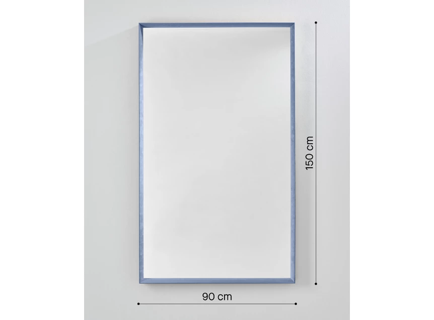Afmetingen Spiegel Velvet Blue Rect 2924.381 rechthoekig fluweel Deknudt Mirrors