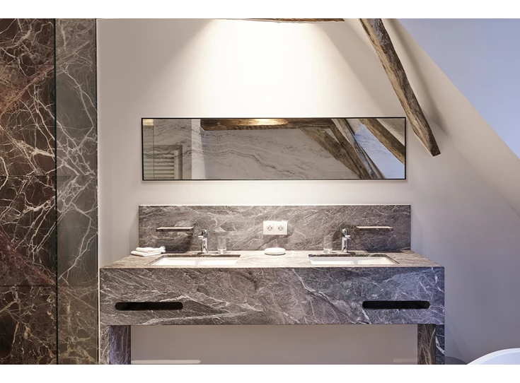 Badkamer Spiegel Travertin 2877.291 rechthoekig Deknudt Mirrors