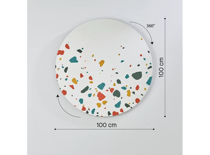 Afmetingen Spiegel Terrazzo Round 2925.381 rond kleur Deknudt Mirrors