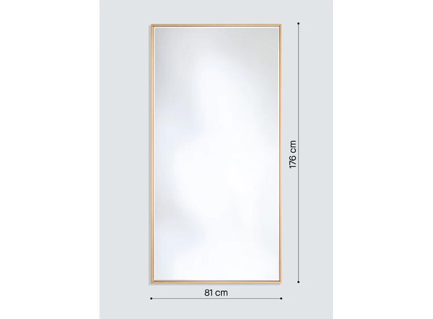 Afmetingen Spiegel Soho Gold XL 2857.412 rechthoekig goud Deknudt Mirrors