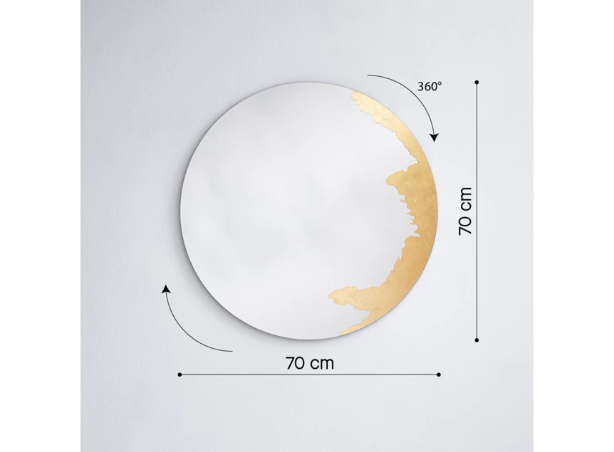 Afmetingen Spiegel Ornato Round M 2909.211 rond goud Deknudt Mirrors