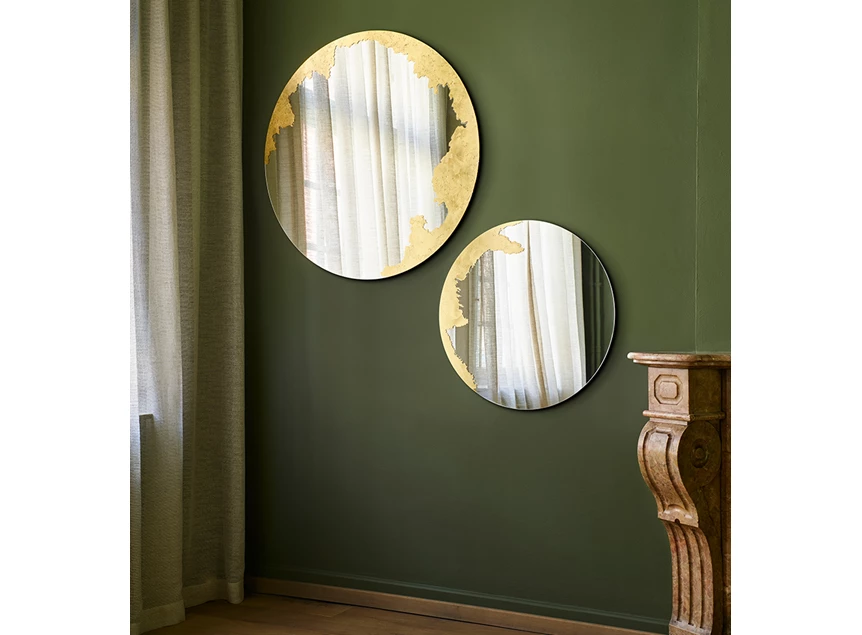 Set van 2 Spiegel Ornato Round L 2909.311 rond goud Deknudt Mirrors